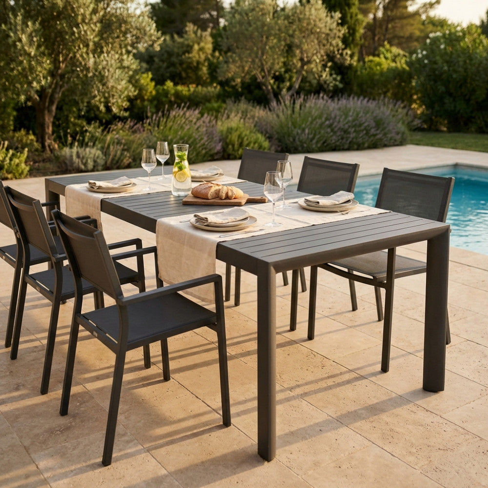 TAVOLO HOUSTON 225/300 X 100. Struttura in allumino ANTRACITE o TAUPE o BIANCO Dimensioni: cm 225/300 x 100 x 75 h. Arredo Giardino