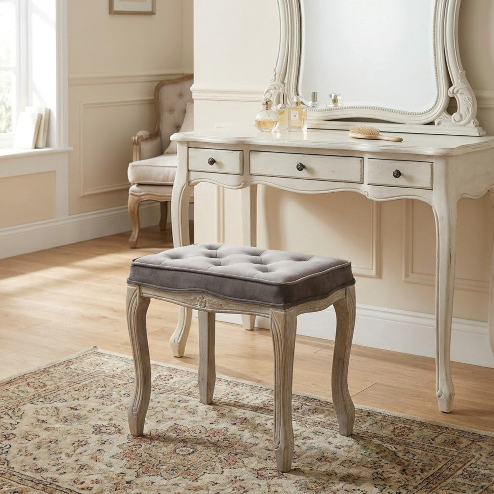 MARLY STOOL IN TAUPE VELVET. Dimensions: 50 x 36 x 47 cm h.
