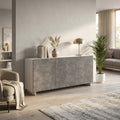 CREDENZA CARLILE BIANCO E GRIGIO EFFETTO CEMENTO. Credenza in legno BIANCO e GRIGIO EFFETTO CEMENTO Dimensioni: cm 150 x 40 x 76 h.
