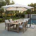 3 x 4 Pitagora Anthracite Parasol with LED Light and Grey Canopy. Dimensions: 3 x 4 m. Garden Furniture.