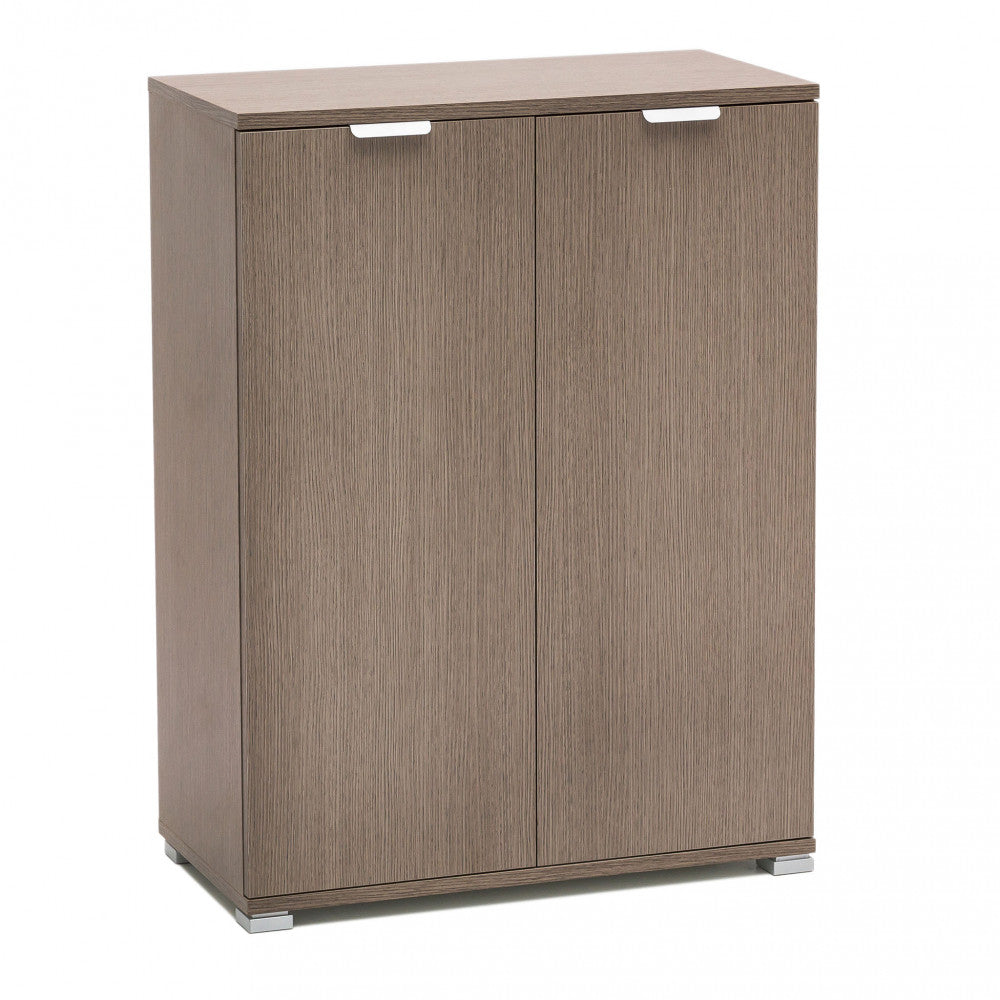 ARMADIETTO BORA 2 ANTE ROVERE GRIGIO. Dimensioni: cm 60 x 38 x 85 h.