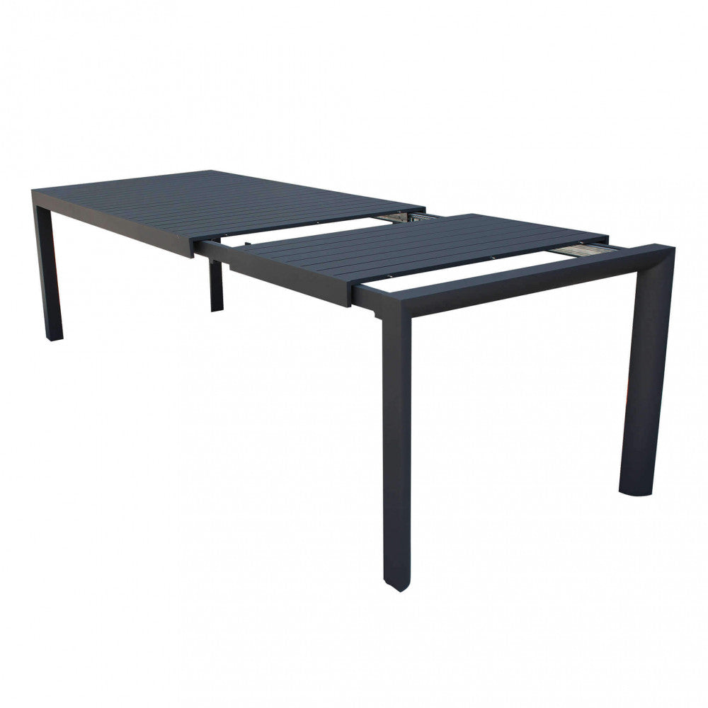 HOUSTON TABLE 225/300 X 100. Structure in ANTHRACITE or TAUPE or WHITE aluminum. Dimensions: 225/300 x 100 x 75 h cm. Garden furniture.