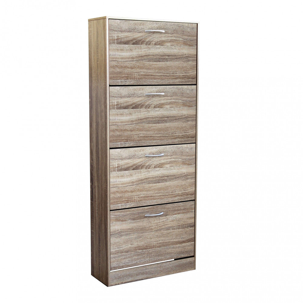 SCARPIERA WENDY NATURALE. Scarpiera con 4 ante in legno Dimensioni: cm 60 x 24 x 150 h.