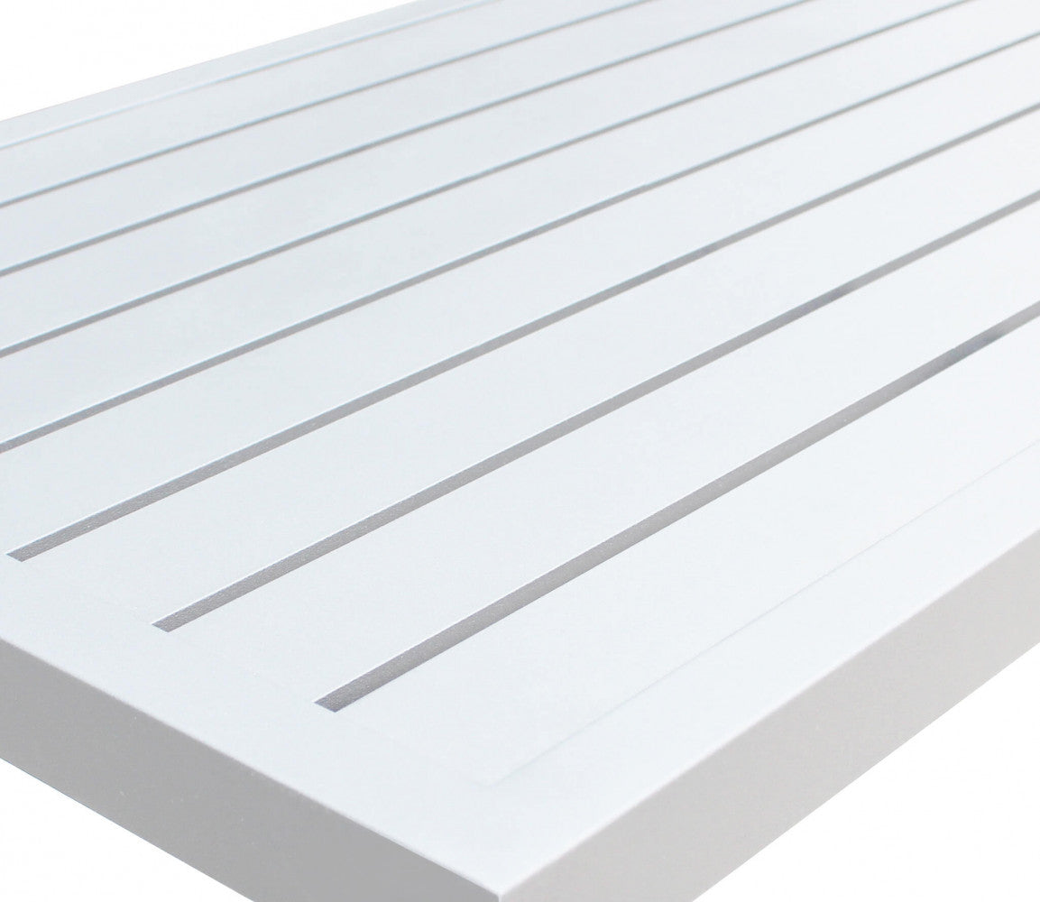 SANTO DOMINGO 2-SEAT LOUNGE WITH CUSHIONS. WHITE or ANTHRACITE aluminum frame, polyester cushions. Dimensions: D.140x70x68/D.64x70x68/T.100x50x35. Garden Furniture