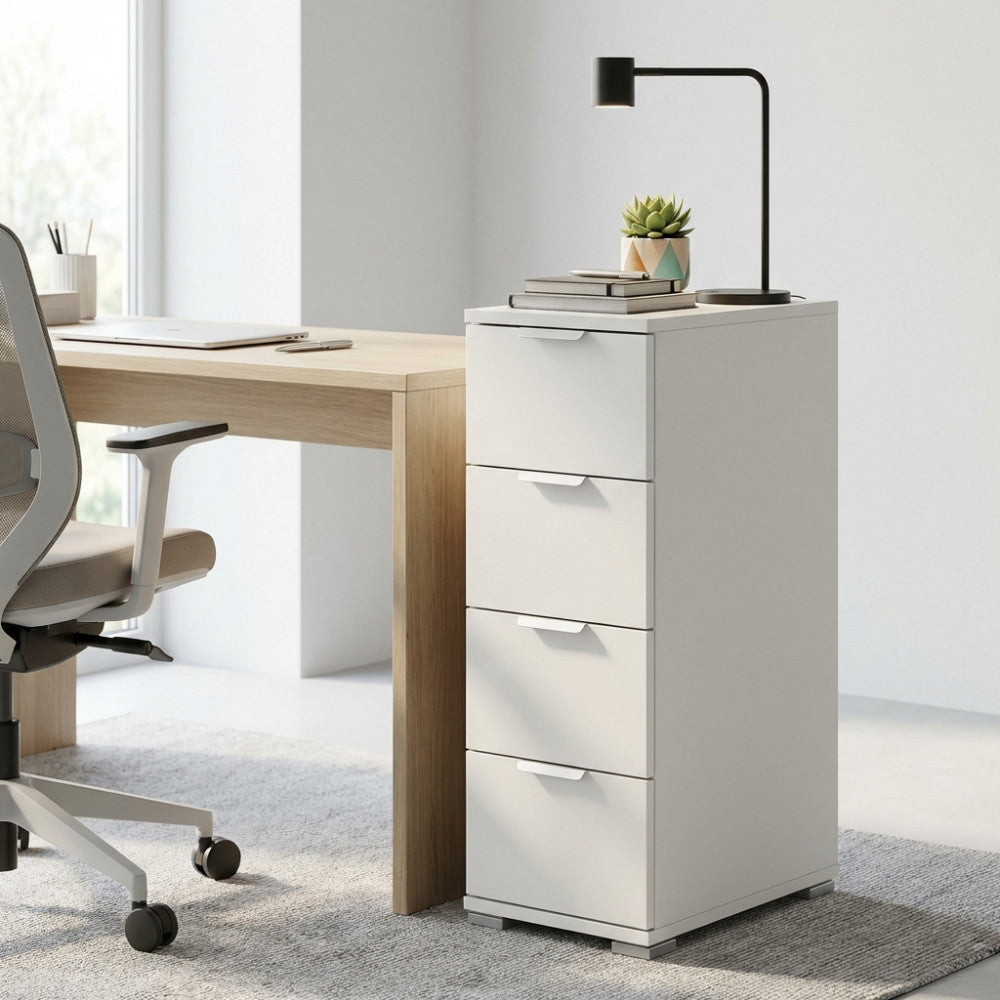 CASSETTIERA PAROS 4 CASSETTI BIANCA. Dimensioni: cm 27 x 38 x 85 h.