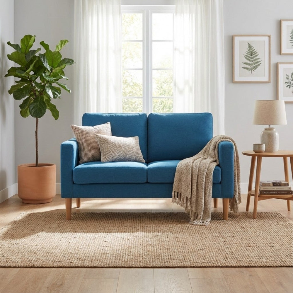 DIVANO 2 POSTI RAMSEY. Divano GRIGIO CHIARO o GRIGIO SCURO o BLU o BEIGE gambe in polipropilene Dimensioni: cm 137 x 73 x 82 h.