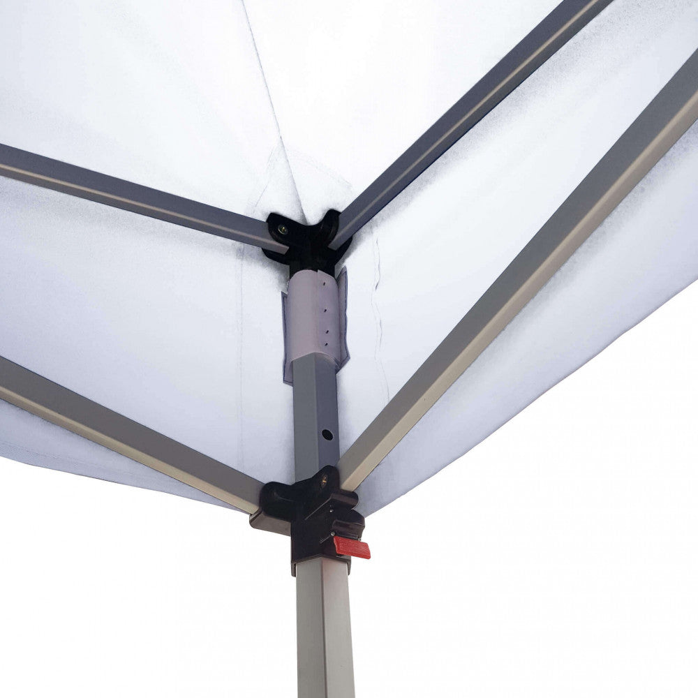 GAZEBO PANTHEON 3 X 4,5. Struttura in alluminio esagonale 800D telo pvc BIANCO con sacca porta gazebo Dimensioni: m 3 x 4,5. Arredo Giardino
