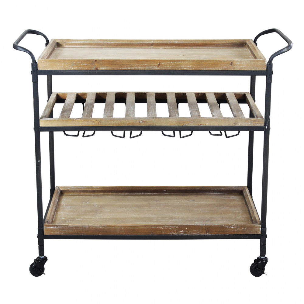 MOBILE CAMRON. Mobile in ferro e legno con 3 ripiani Dimensioni: cm 87,3 x 42,5 x 77 h.