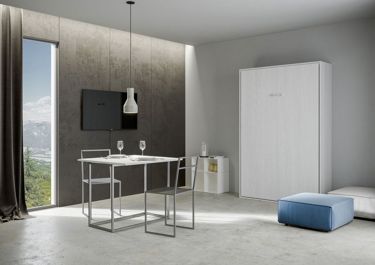 Letto a scomparsa 120 verticale Erbè Bianco Frassino