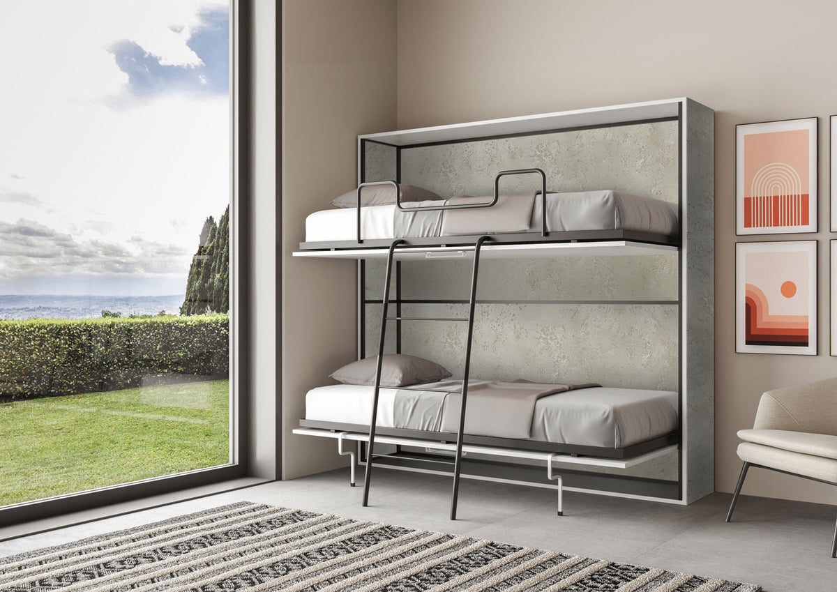 Letto a scomparsa doppio orizzontale Ferrara Cashmere
