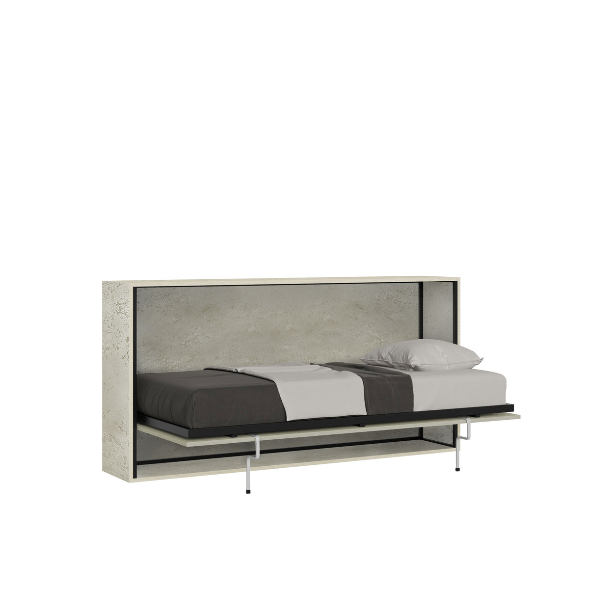Letto a scomparsa singolo orizzontale Ferrara con materasso Cashmere