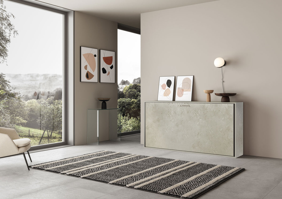 Letto a scomparsa singolo orizzontale Ferrara con materasso Cashmere