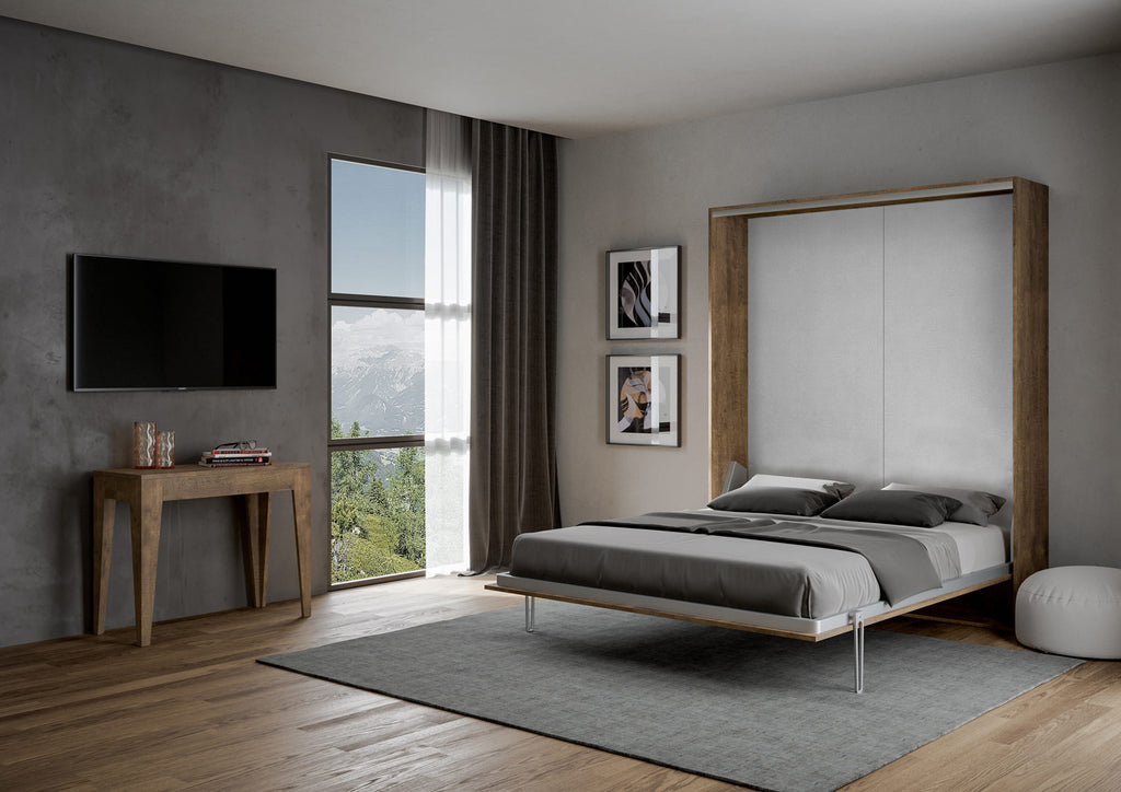 Letto a scomparsa 160 verticale Erbè Noce