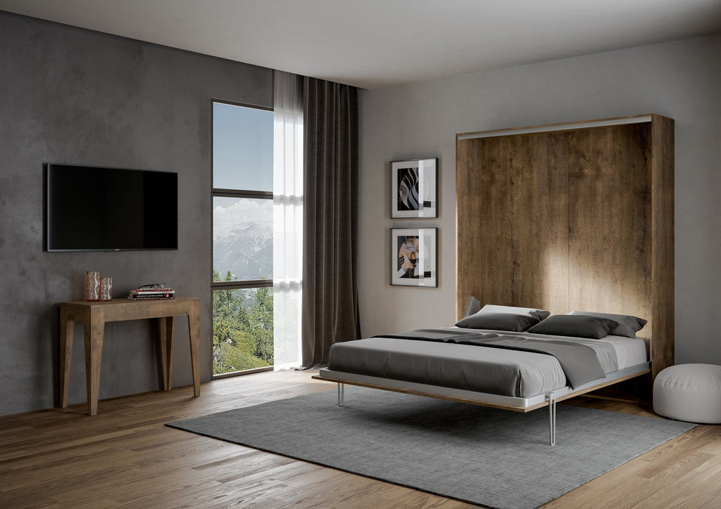 Letto a scomparsa 140 verticale Erbè Noce