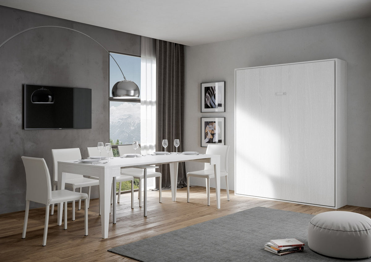 Letto a scomparsa 160 verticale Erbè Bianco Frassino