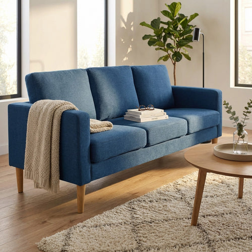 DIVANO 3 POSTI RAMSEY. Divano GRIGIO CHIARO o GRIGIO SCURO o BLU o BEIGE gambe in polipropilene Dimensioni: cm 180 x 73 x 82 h.