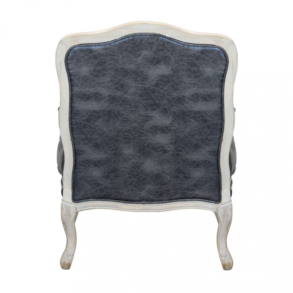 POLTRONA CHRISTY IN ECOPELLE VINTAGE GRIGIO. Dimensioni: cm 64 x 72 x 92 h.