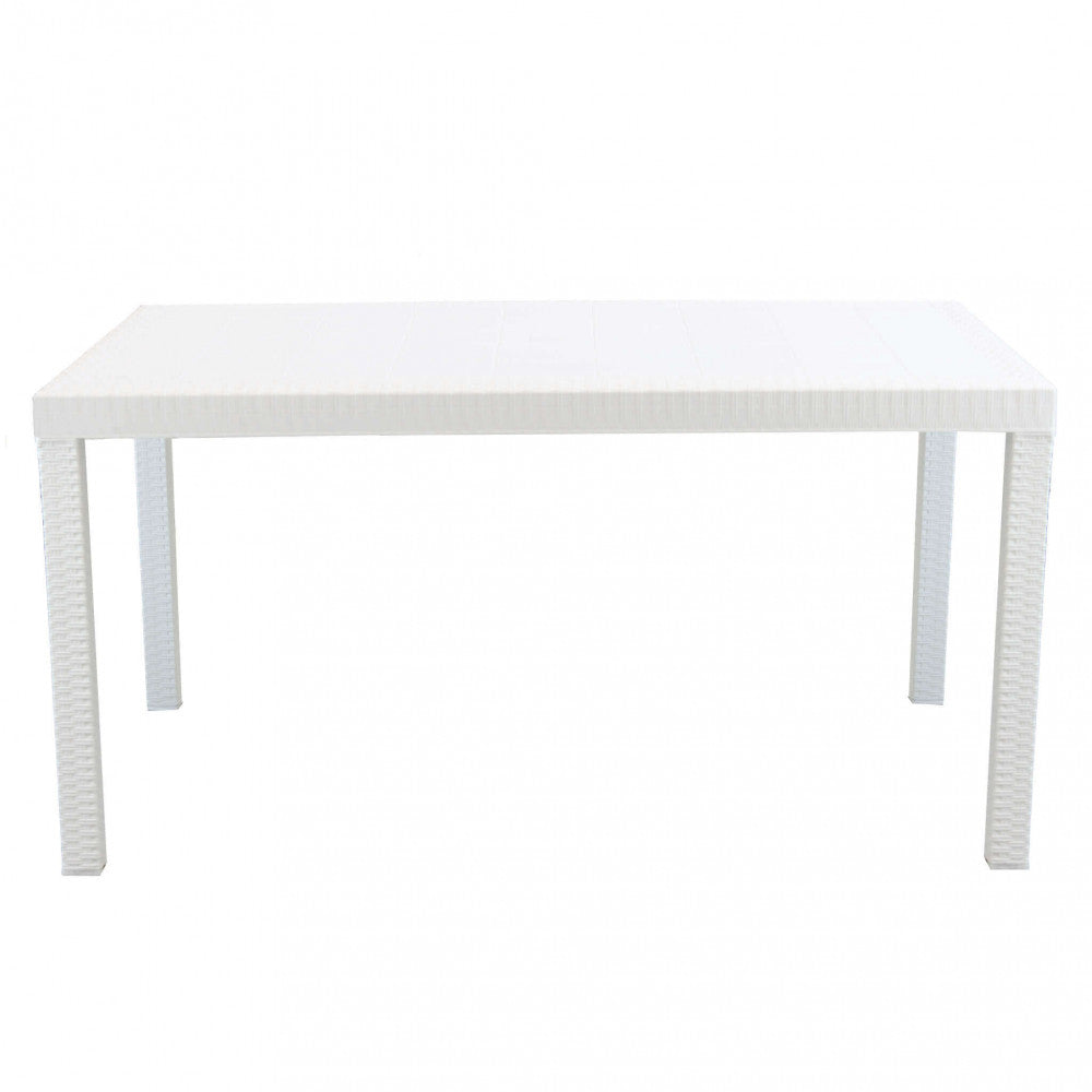 TAVOLO HOUSTON 150 X 90. Struttura in plastica stampata, wicker ANTRACITE o BIANCO o MARRONE Dimensioni: cm 150 x 90 x 74 h. Arredo Giardino