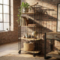 MOBILE AMYAS. Mobile in ferro e legno con 4 ripiani Dimensioni: cm 77 x 39,5 x 168 h.