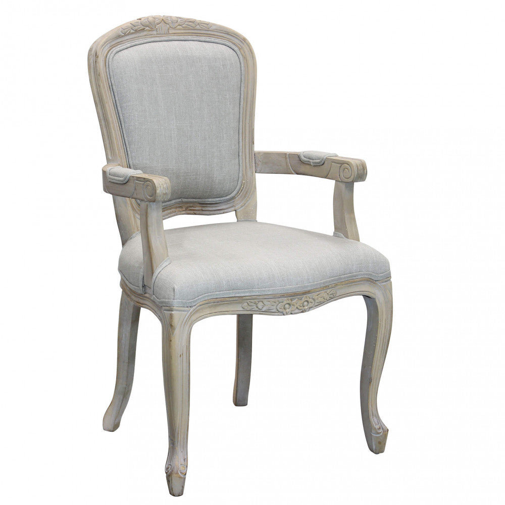 ROMY CHAIR IN GREY FABRIC. Dimensions: 57 x 57 x 90 cm h.