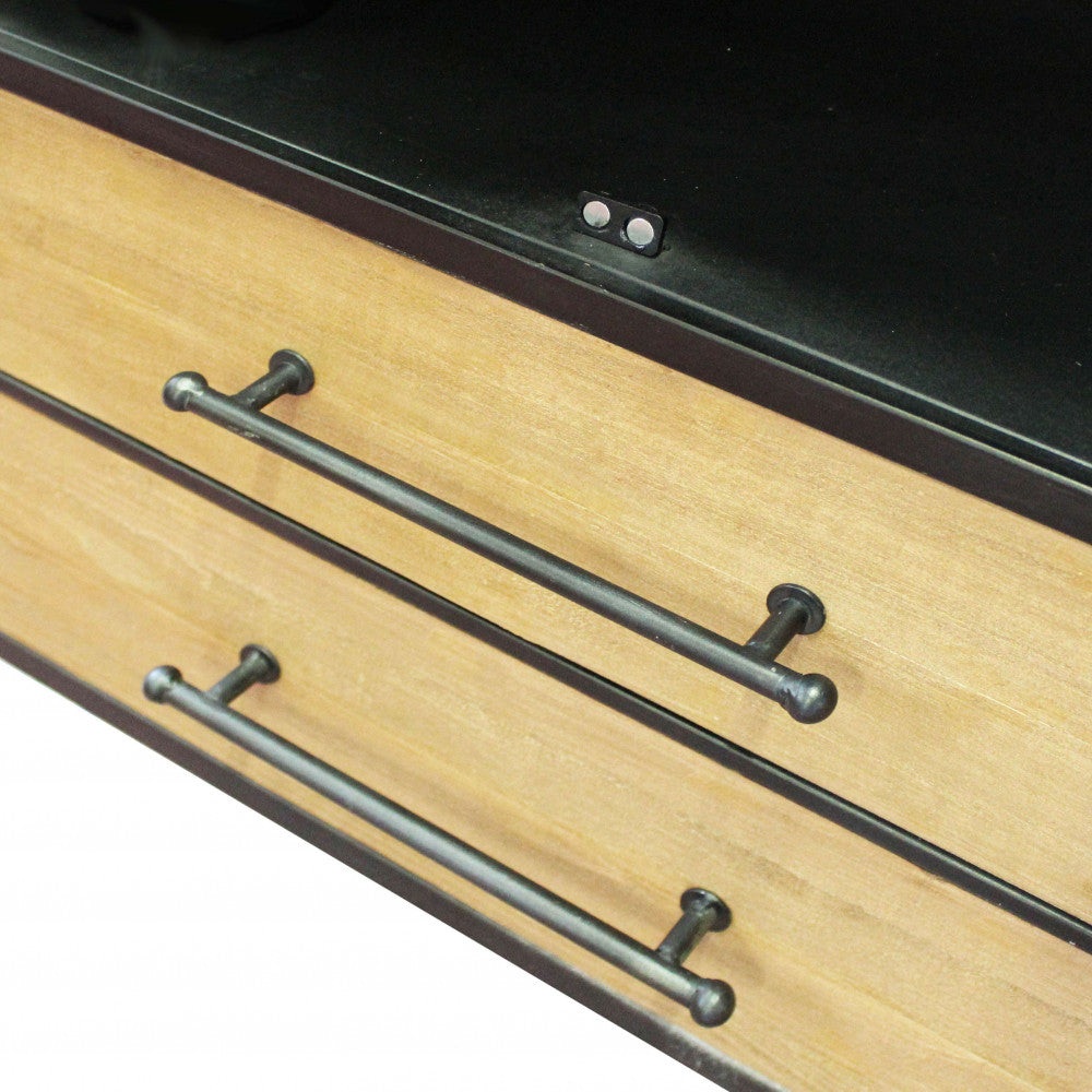 MOBILE CHADWICK. Mobile in ferro e legno con 2 ante, 2 ripiani e 2 cassetti Dimensioni: cm 81,5 x 40 x 180 h.