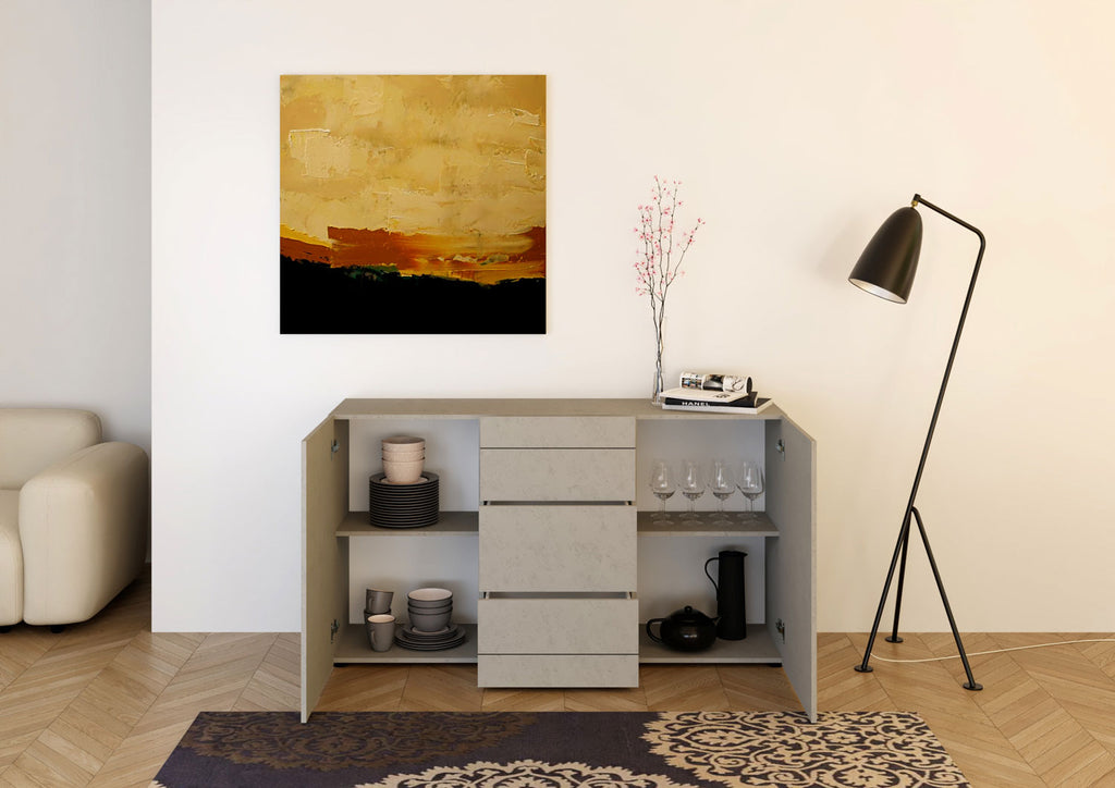 Madia 2 ante/3 cassetti 150x40x83,5 cm Fassa cashmere