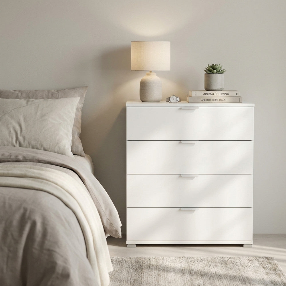 MOBILETTO YUKON 4 CASSETTI BIANCA. Dimensioni: cm 75 x 38 x 85 h.