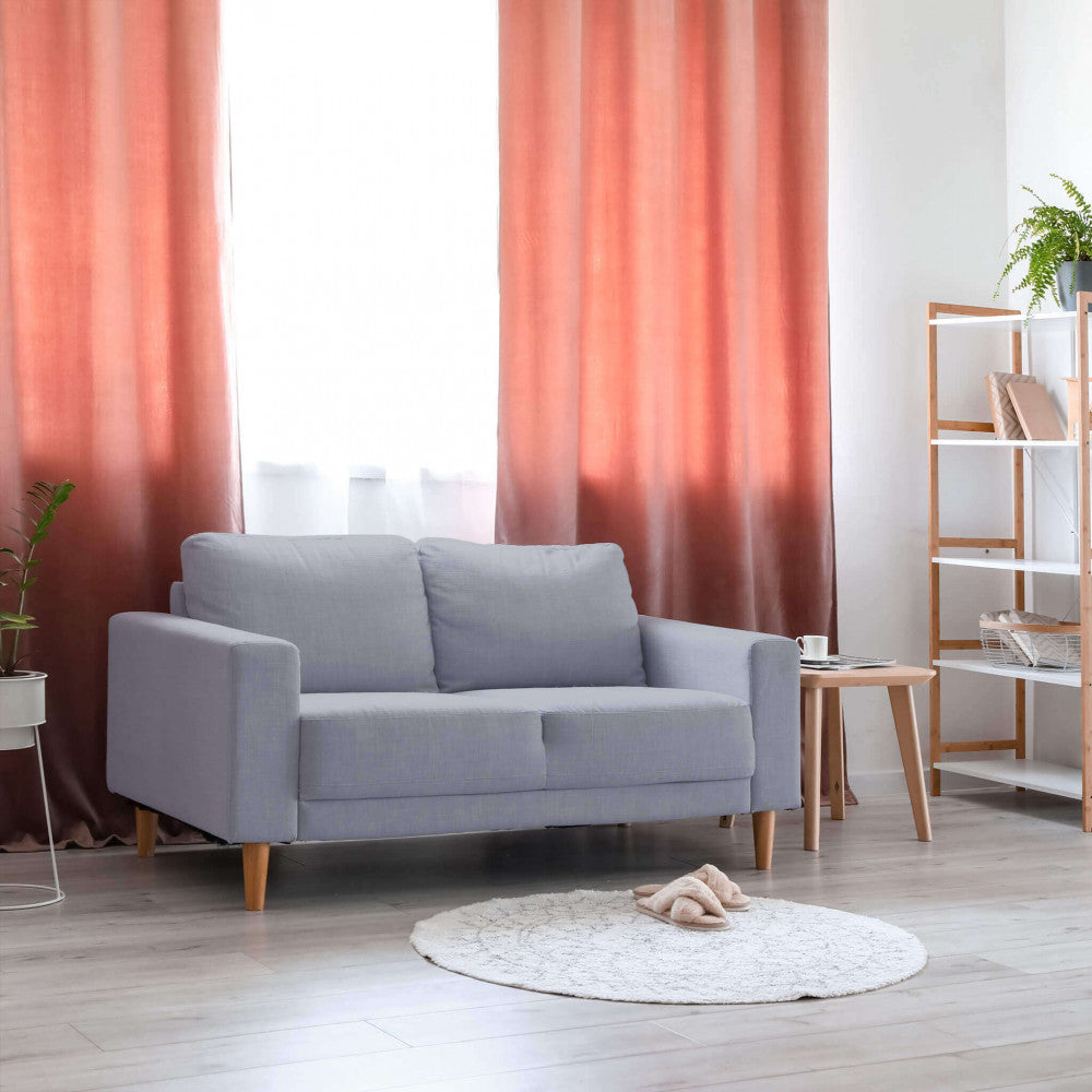 DIVANO 2 POSTI RAMSEY. Divano GRIGIO CHIARO o GRIGIO SCURO o BLU o BEIGE gambe in polipropilene Dimensioni: cm 137 x 73 x 82 h.