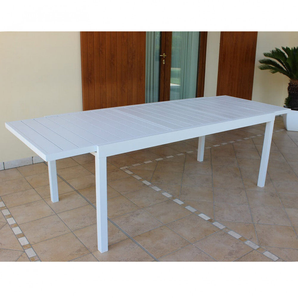 TAVOLO FORMENTERA 200/300 X 100. Struttura e piano in allumino BIANCO, TORTORA, TAUPE o ANTRACITE Dimensioni: cm 200/300 x 100 x 74 h. Arredo Giardino