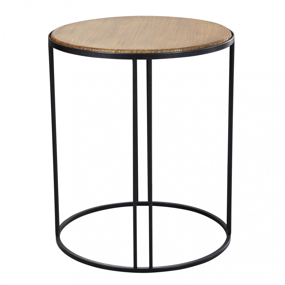 TAVOLINO ARKELL. Tavolino in ferro e legno Dimensioni: cm 56 x 56 x 66,5 h.