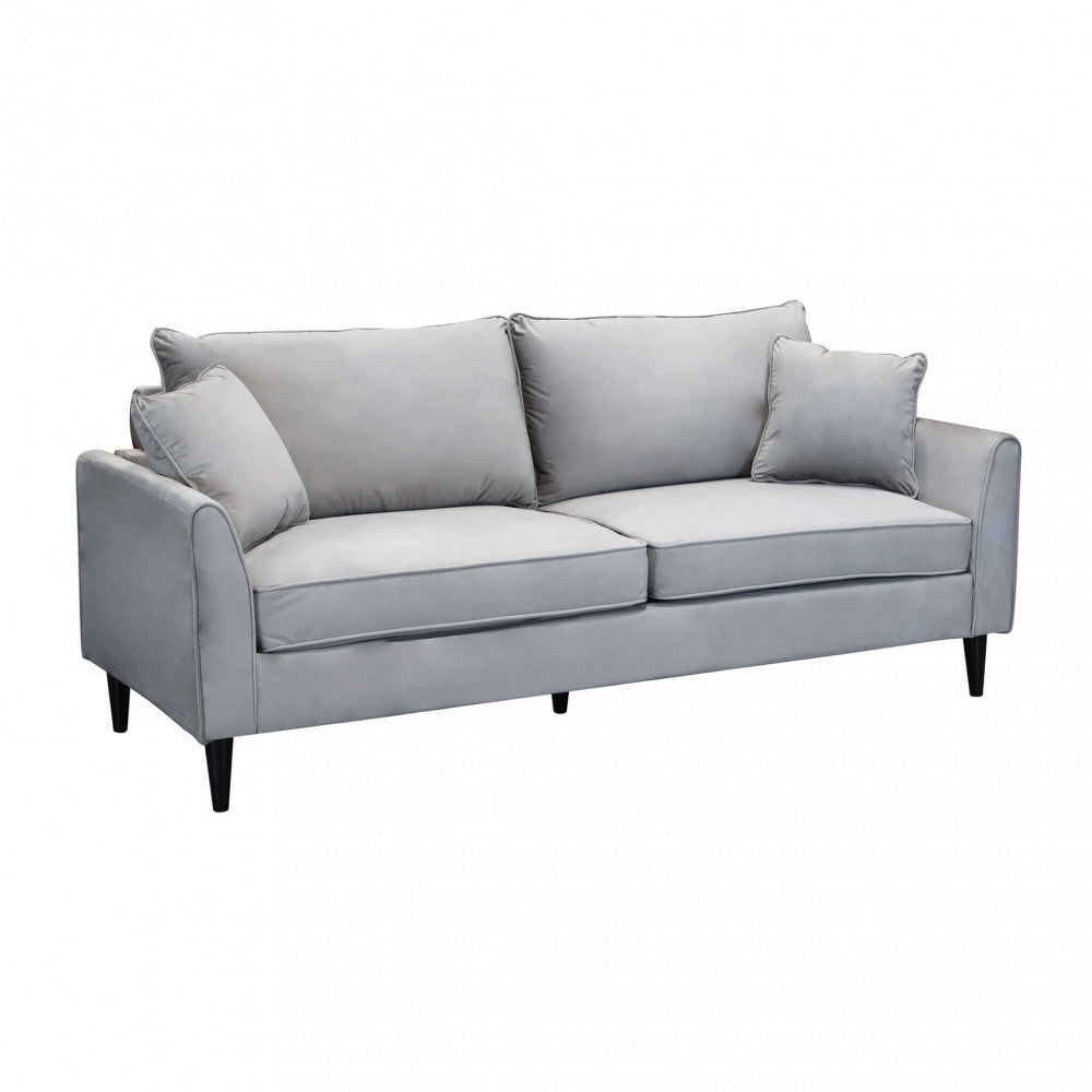 CHANDLER 3-SEAT SOFA. Sofa in TAUPE, BORDEAUX, GREY or BLUE velvet. Dimensions: 196 x 81 x 89 h cm.
