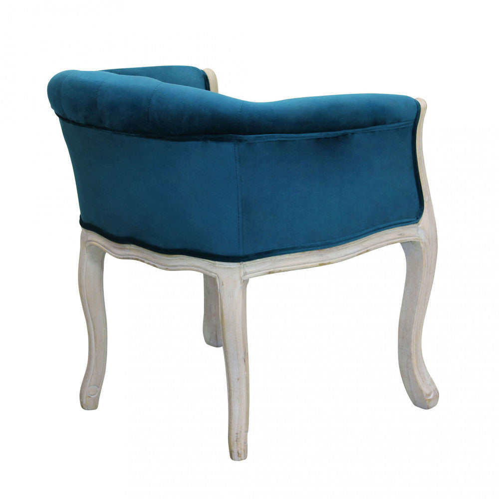 POLTRONA COREEN IN VELLUTO BLU. Dimensioni: cm 61 x 61 x 71 h.