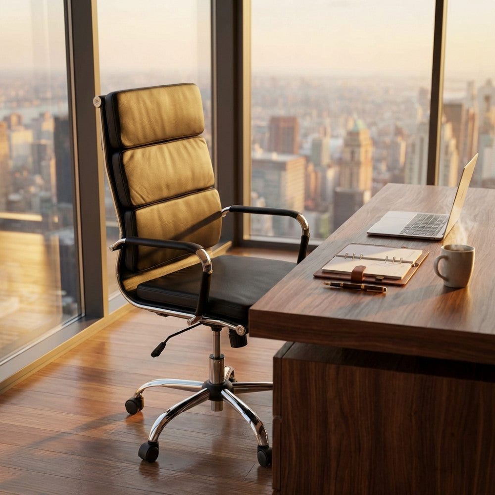 DOLLY OFFICE CHAIR. Dimensions: 55.5 x 63.5 x 109-117 cm h.