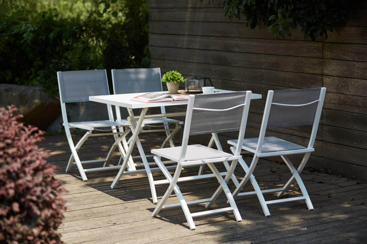 TAVOLO ALABAMA 70 X 130 PIEGHEVOLE. Struttura in alluminio BIANCO, TAUPE o ANTRACITE Dimensioni: cm 130 x 77 x 73 h. Arredo Giardino