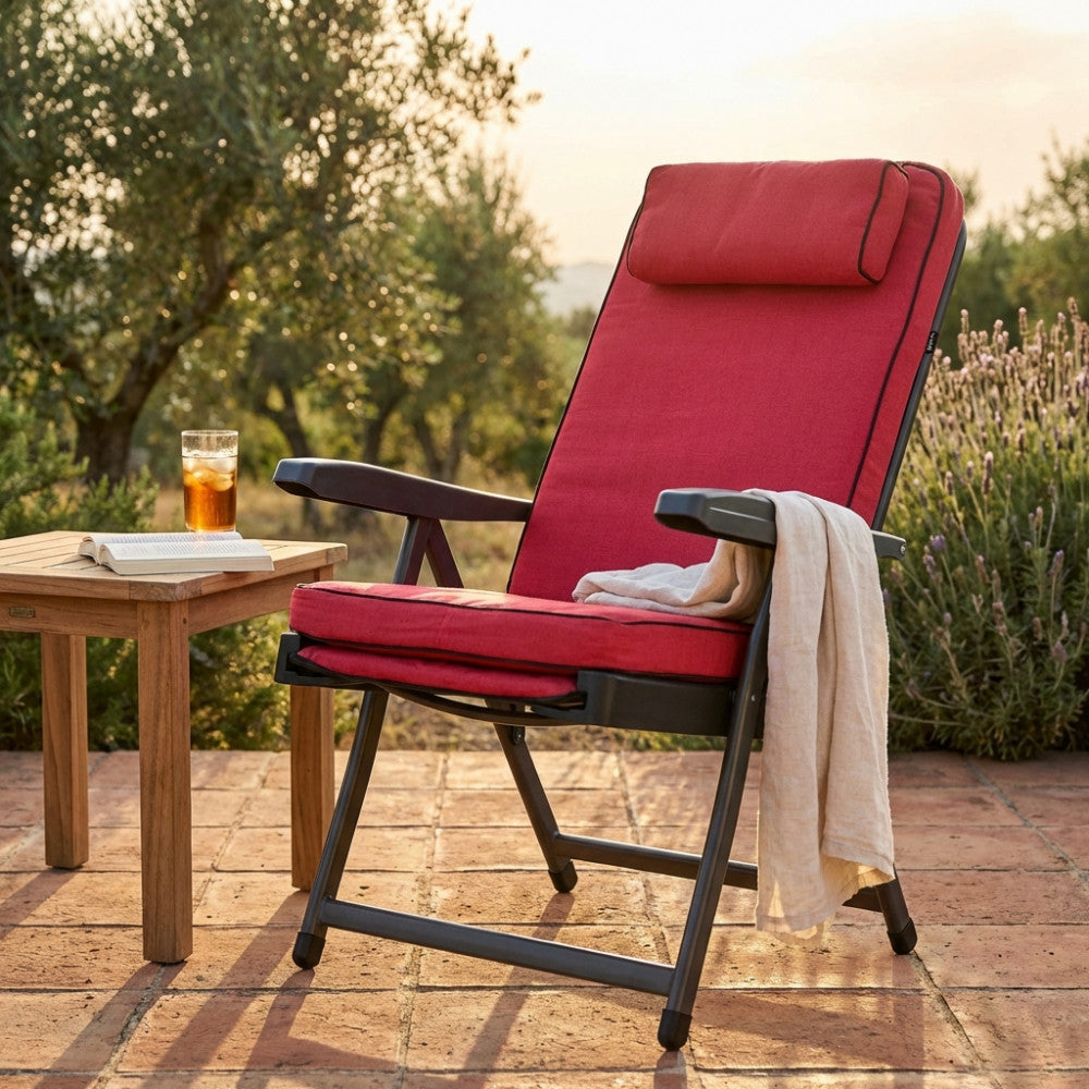 POLTRONA PARADISO MODELLO CARRELLO ROSSO ANTICO. Disponibile BEIGE o GRIGIA o ROSSA o AZZURRA Dimensioni:. Arredo Giardino