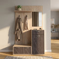 MOBILE PER ENTRATA SMERALDO ROVERE CHIARO E ANTRACITE. Dimensioni: cm 115 x 35 x 197 h.
