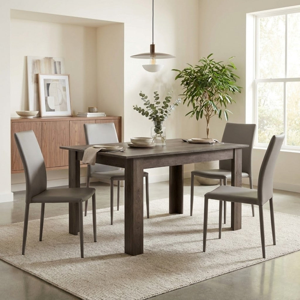 GEMMA LIGHT OAK TABLE. Light oak wooden table. Dimensions: 160/200 cm x 90 x 75 cm. Garden furniture.