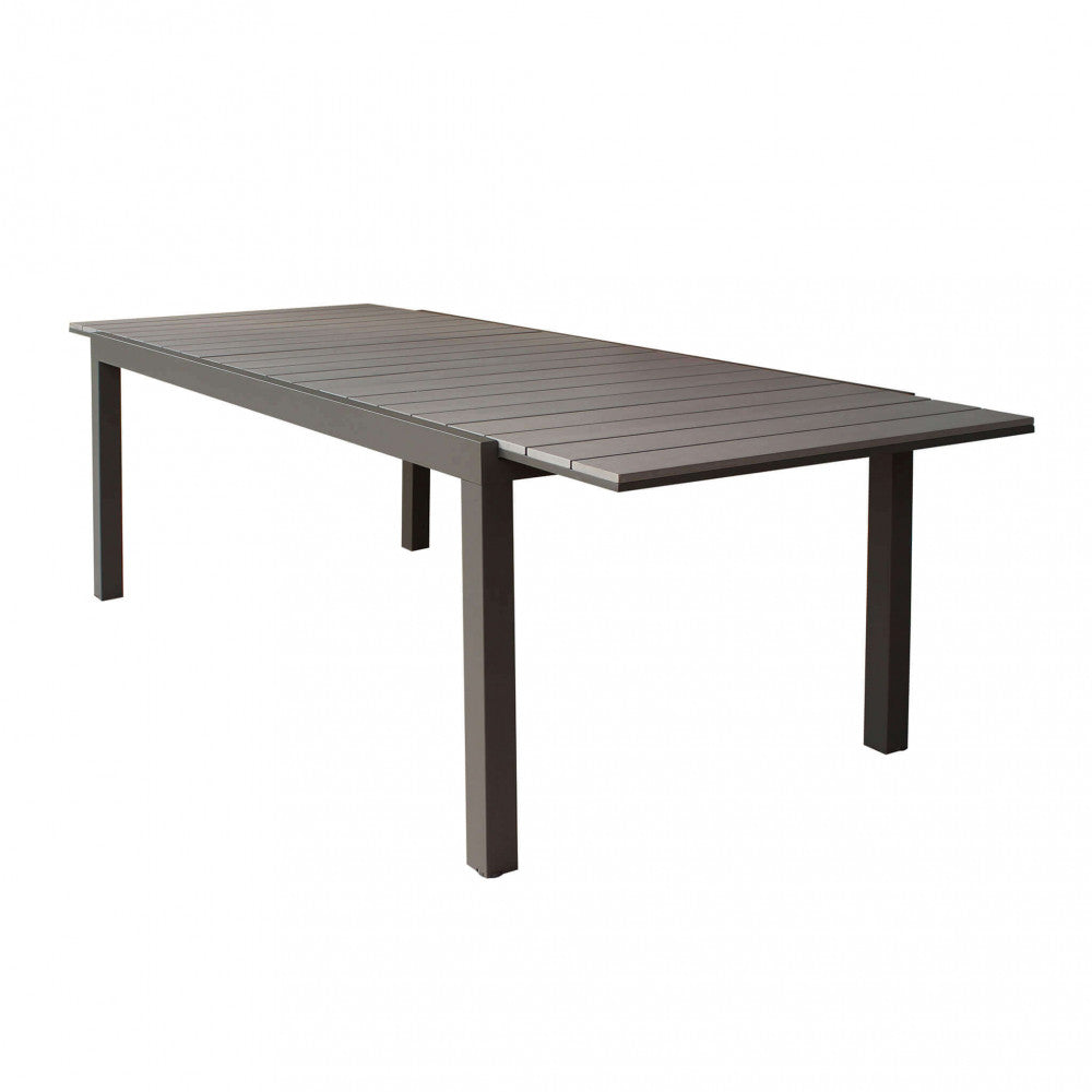 TAVOLO PENTAL 180/240 X 100. Struttura in alluminio verniciato BIANCO, TORTORA o TAUPE o ANTRACITE piano del tavolo in POLYWOOD colore grigio Dimensioni: cm 180/240 x 100 x 73 h. Arredo Giardino