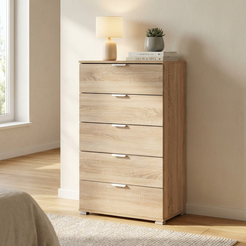 CASSETTIERA MEXY 5 CASSETTI NATURALE. Dimensioni: cm 60 x 38 x 103 h.