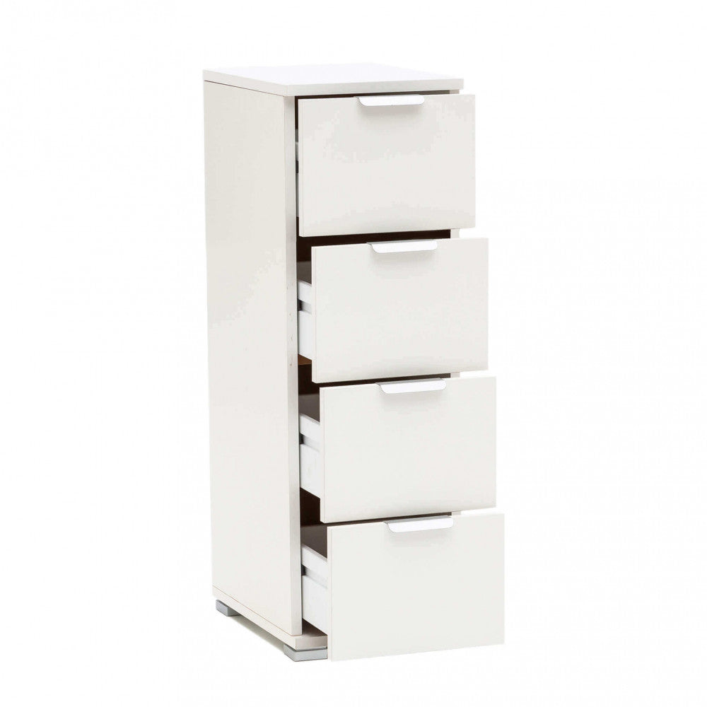 CASSETTIERA PAROS 4 CASSETTI BIANCA. Dimensioni: cm 27 x 38 x 85 h.