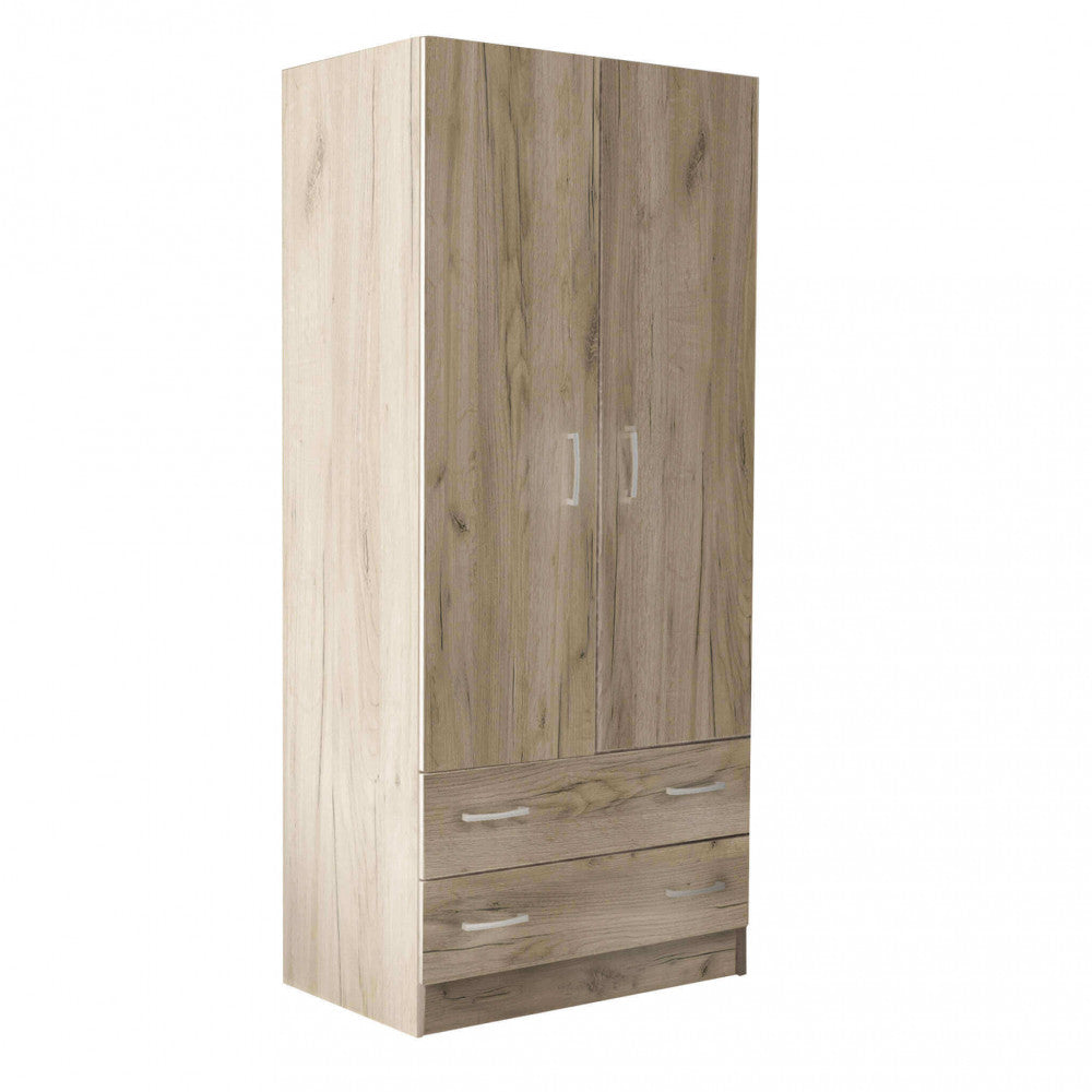 ARMADIO 2 ANTE E DUE CASSETTI POP OLMO. Armadio in legno OLMO Dimensioni: cm 80 x 52 x 180 h.