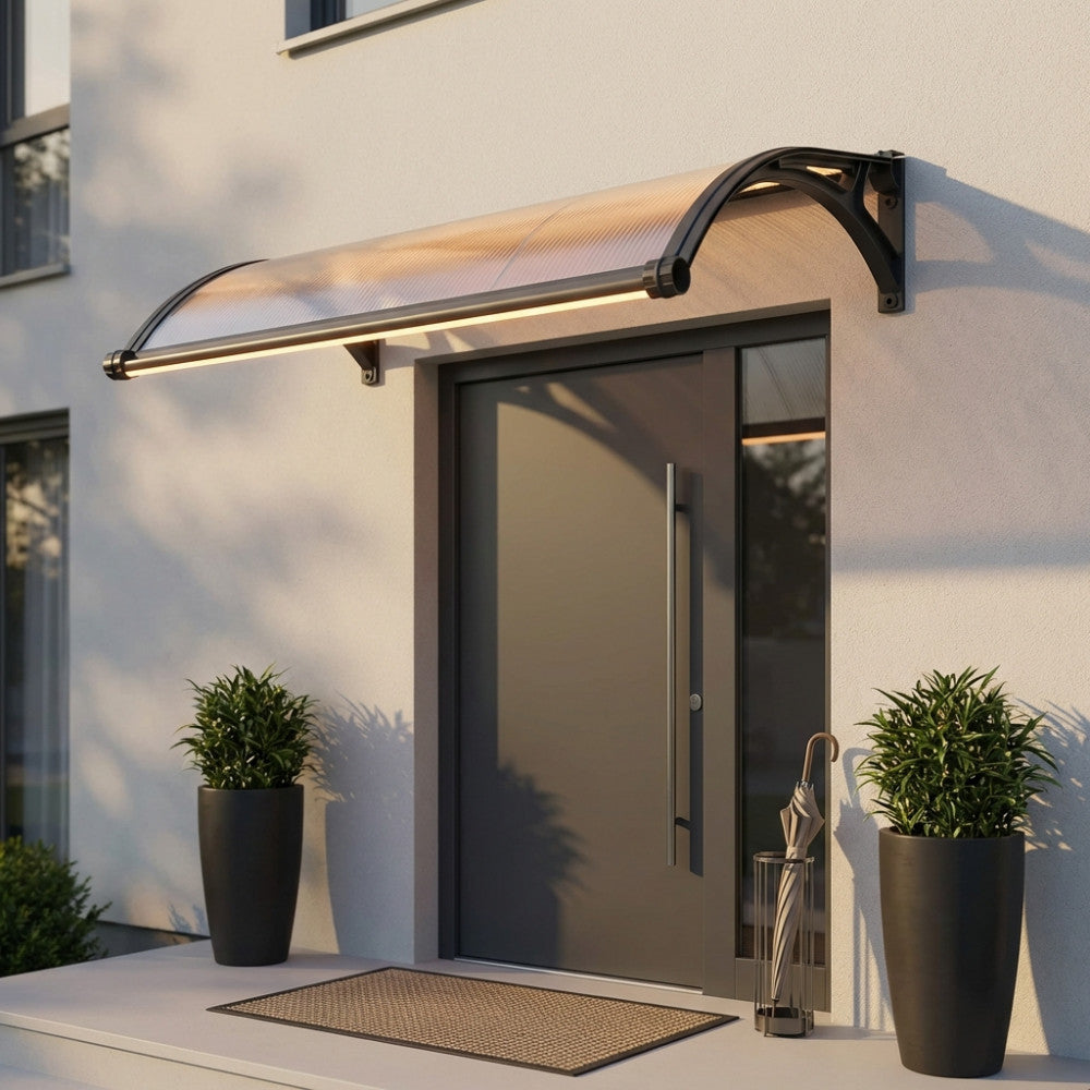 RAINBOW ANORAK WITH LED OPAQUE HONEYCOMB 100 X 120. Awning with LED, SOLAR PANEL and 5.2 mm ABS Polycarbonate arms, self-charging and maintenance-free. Dimensions: 100 x 120 cm / D.95 x 115.