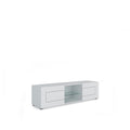 Porta TV 2 ante con vano a giorno 150x40x40 cm Fassa bianco lucido