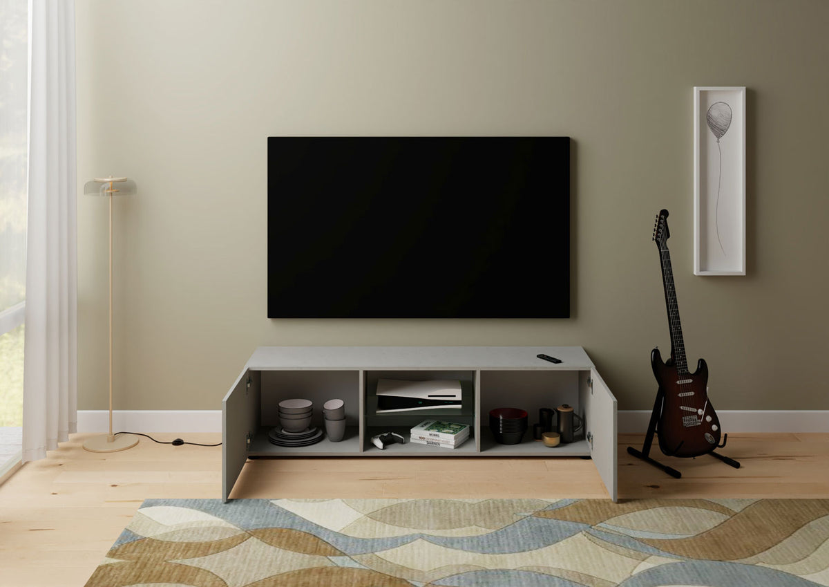 Porta TV 2 ante con vano a giorno 150x40x40 cm Fassa cashmere