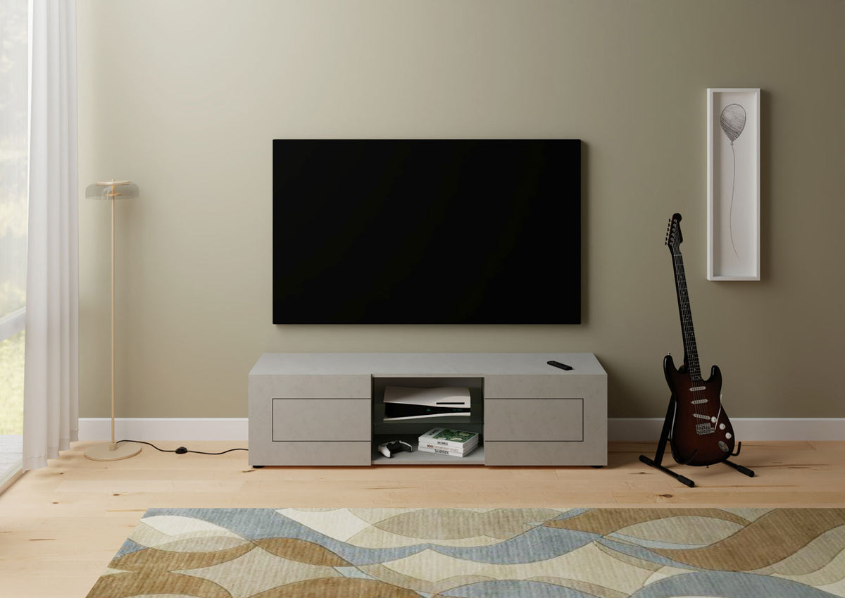 Porta TV 2 ante con vano a giorno 150x40x40 cm Fassa cashmere