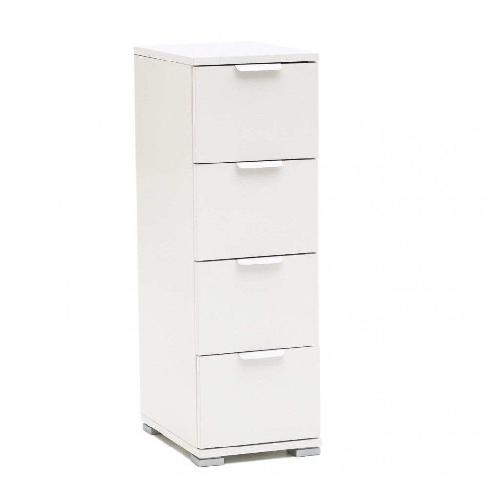 CASSETTIERA PAROS 4 CASSETTI BIANCA. Dimensioni: cm 27 x 38 x 85 h.