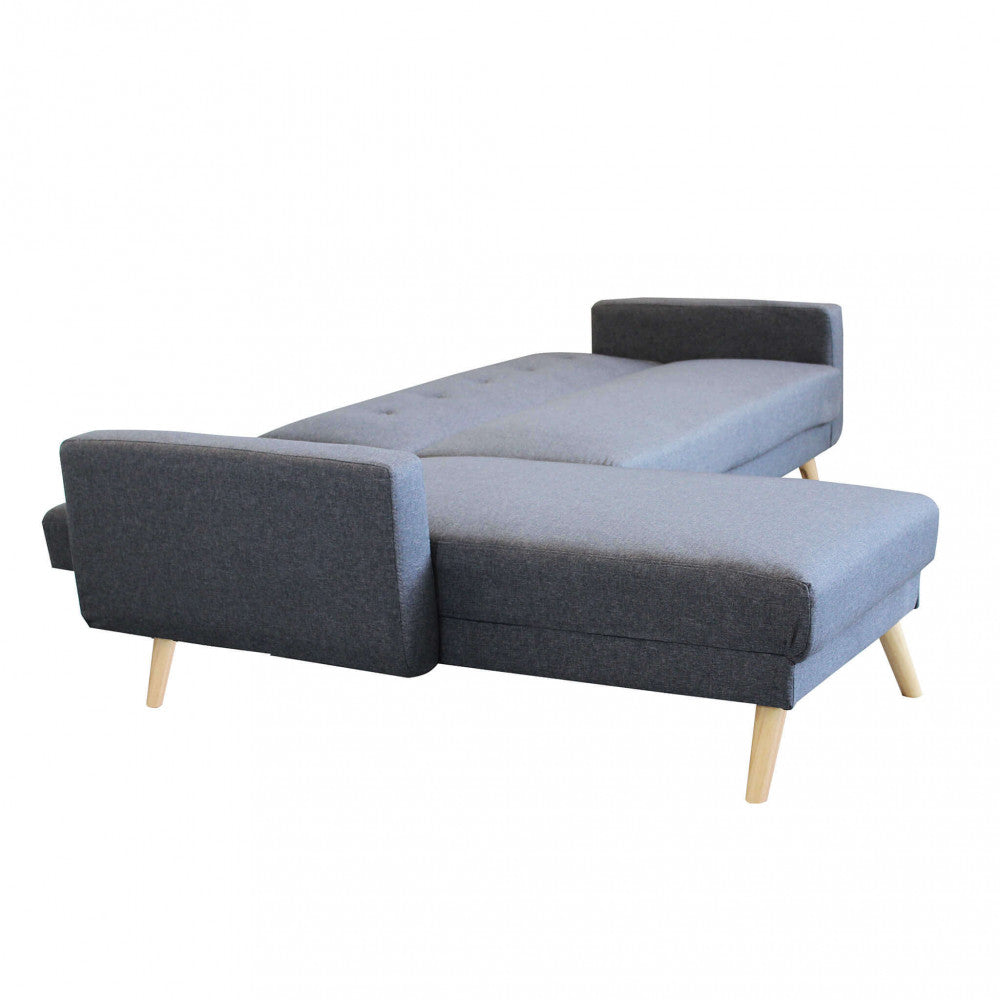 DIVANO LETTO ARTHUR. Divano Letto GRIGIO SCURO MELANGE struttura in metallo e legno Dimensioni: D.176x84x84/DL.176x105x45/S.74x157x84/SL.74x178x45.