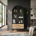 MOBILE CHADWICK. Mobile in ferro e legno con 2 ante, 2 ripiani e 2 cassetti Dimensioni: cm 81,5 x 40 x 180 h.