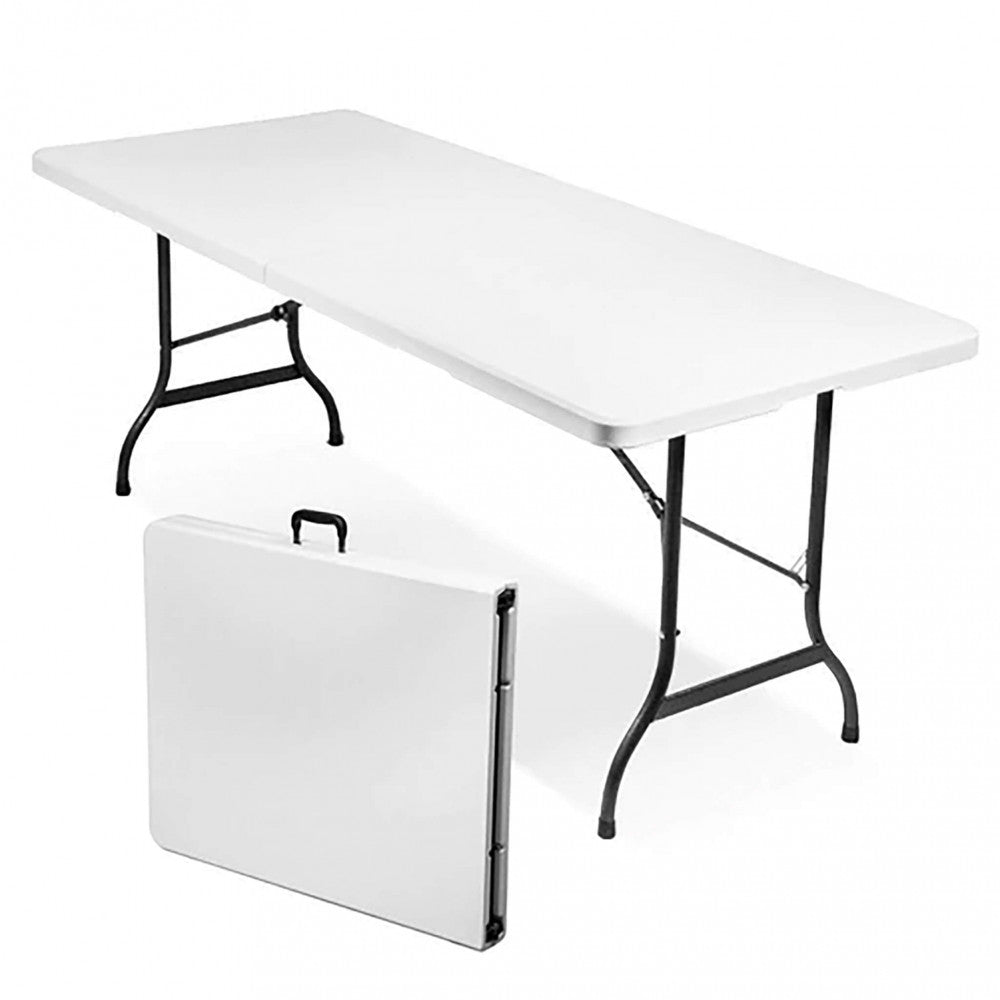 TAVOLO CATERING 240 PIEGHEVOLE. Struttura in metallo verniciato a polvere piano in ABS ò tubo verniciato grigio: 28 x 1,0 mm Dimensioni: cm 240 x 76 x 74 h. Arredo Giardino