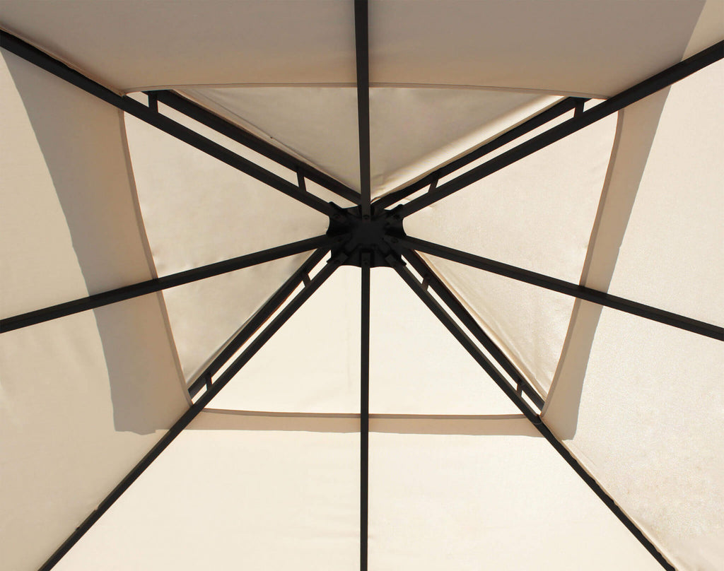 GAZEBO BOSTON 3 X 3. 180 g IVORY polyester fabric, ANTHRACITE metal frame. Dimensions: 3 x 3 m. Garden furniture.